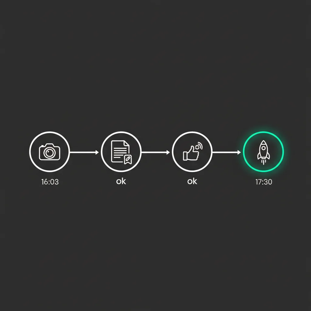 From photo to published article — 87 minute pipeline